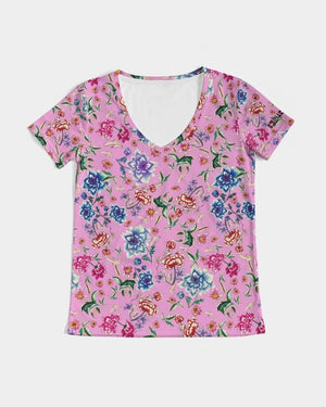 AMORE PINK Women's V-Neck Tee
