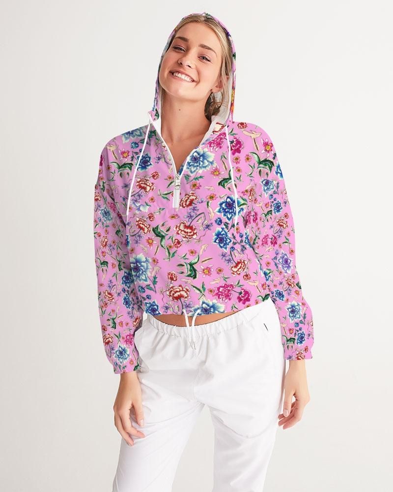 AMORE PINK Women's Cropped Windbreaker