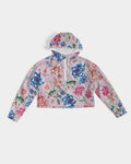 AMORE WHITE BLOMS Women's Cropped Windbreaker