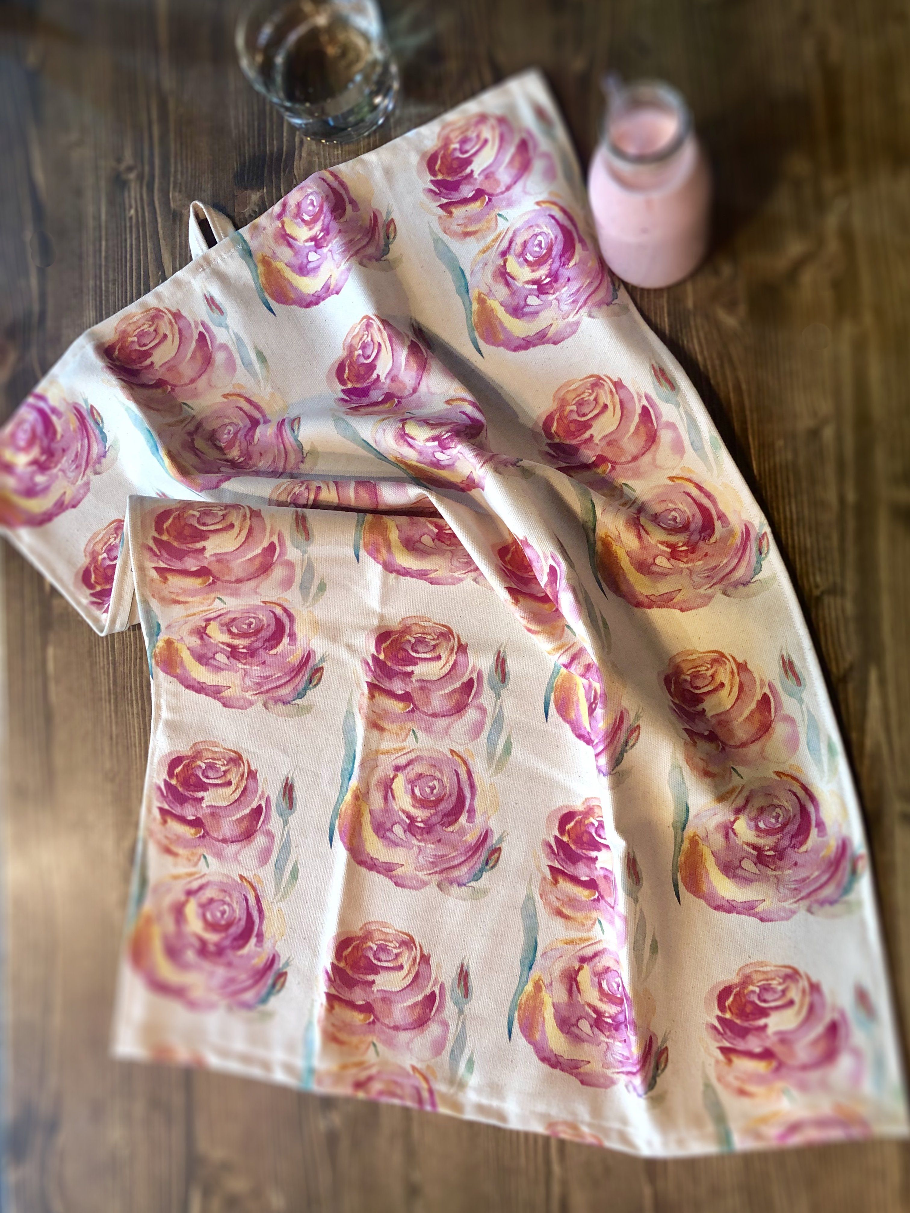 ALWAYS ROSES | Organic Dish Towel |