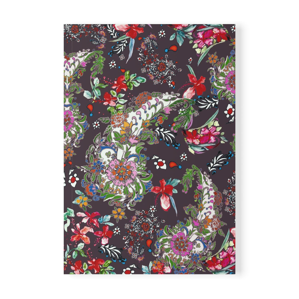 BLACK PASLEY FLOWERS, ISFAHAN | Softcover Notebook, A5 |