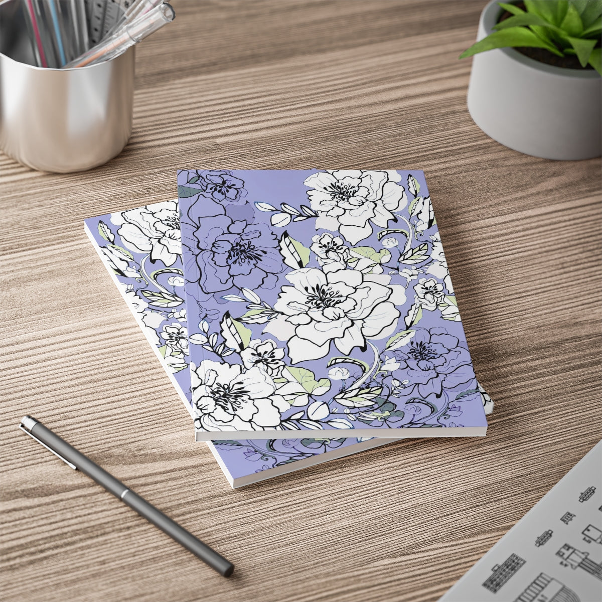 PURPLE ROSES | Softcover Notebook, A5 | 