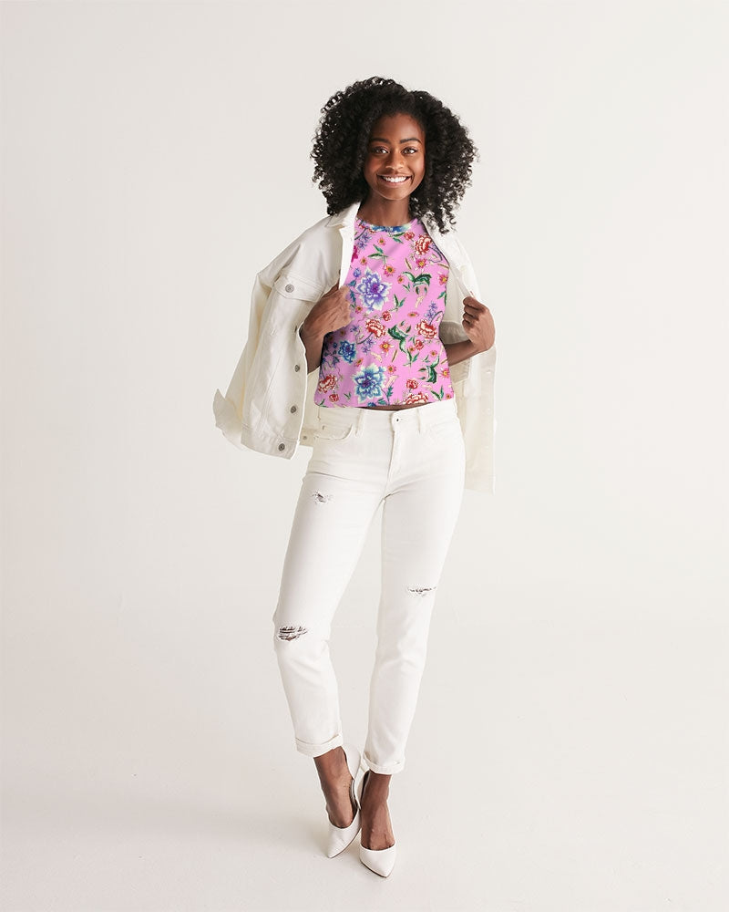 AMORE PINK Women's Cropped Tank