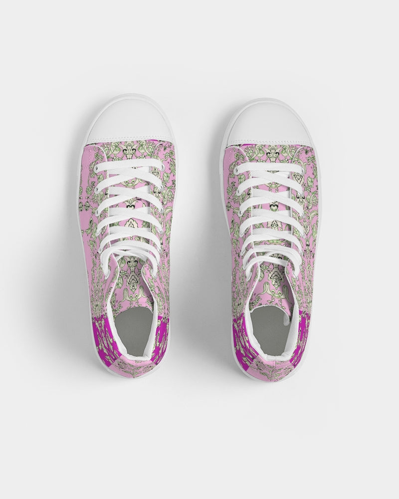 MIRACULOUS FLOWERS -PINK ||  Women's Hightop Canvas Shoe