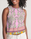 FLORAL  MIRACULOUS  WORLD - dress-pink1 Women's Cropped Tank