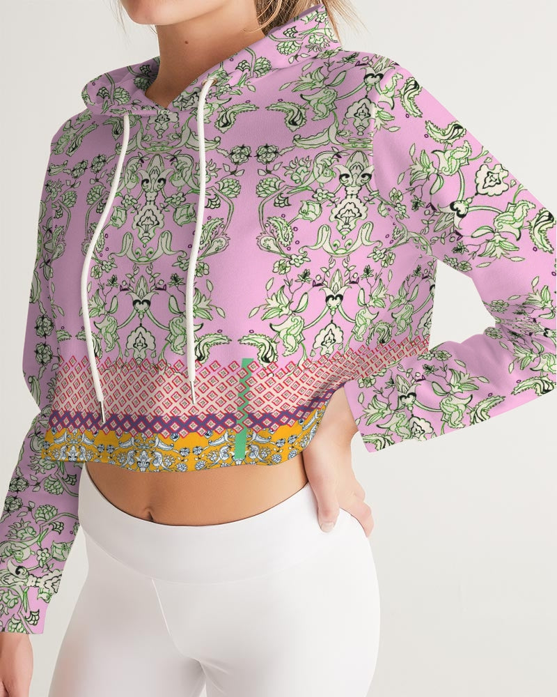 MIRACULOUS FLOWERS -PINK || Women's Cropped Hoodie