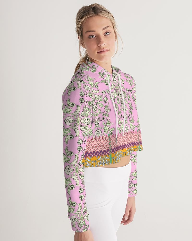 MIRACULOUS FLOWERS -PINK || Women's Cropped Hoodie