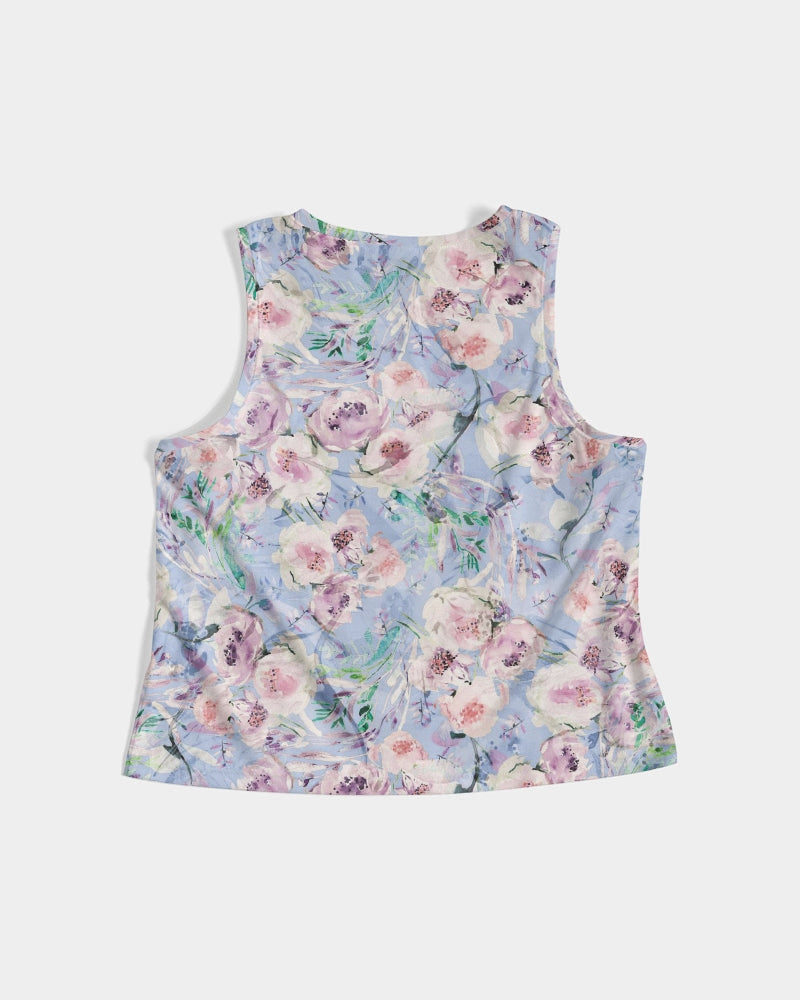 LOVE OF ORIENT FLOWERS - PURPEL Women's Cropped Tank