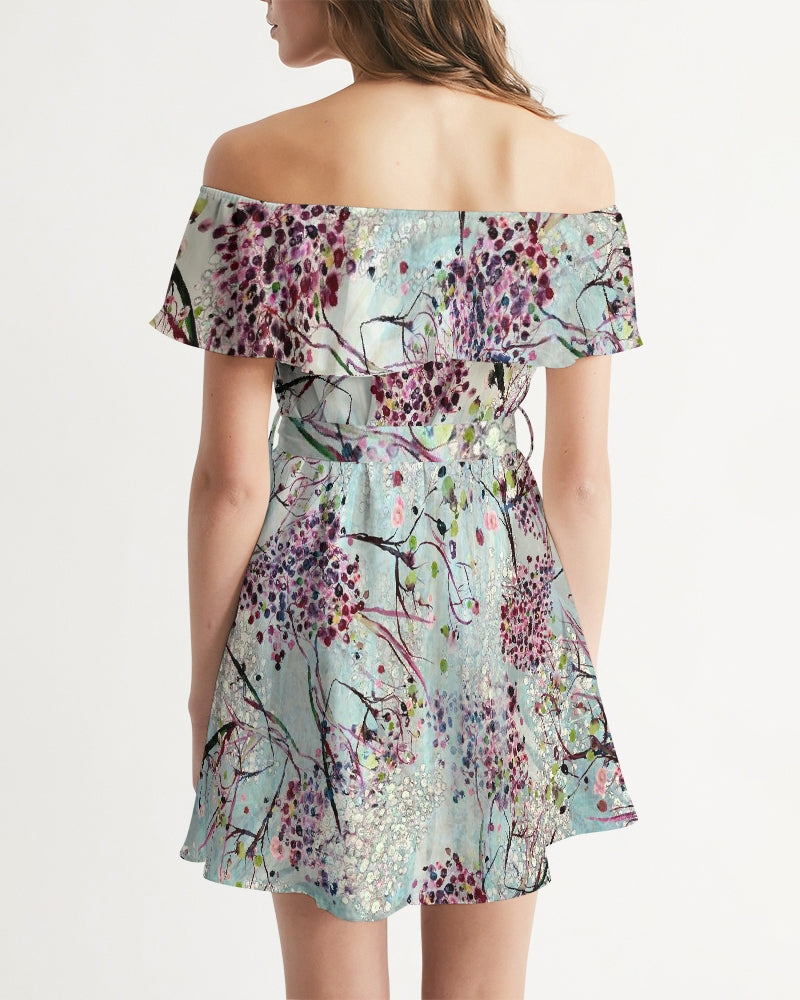 SHADOWS OF PARADISE || Women's Off-Shoulder Dress