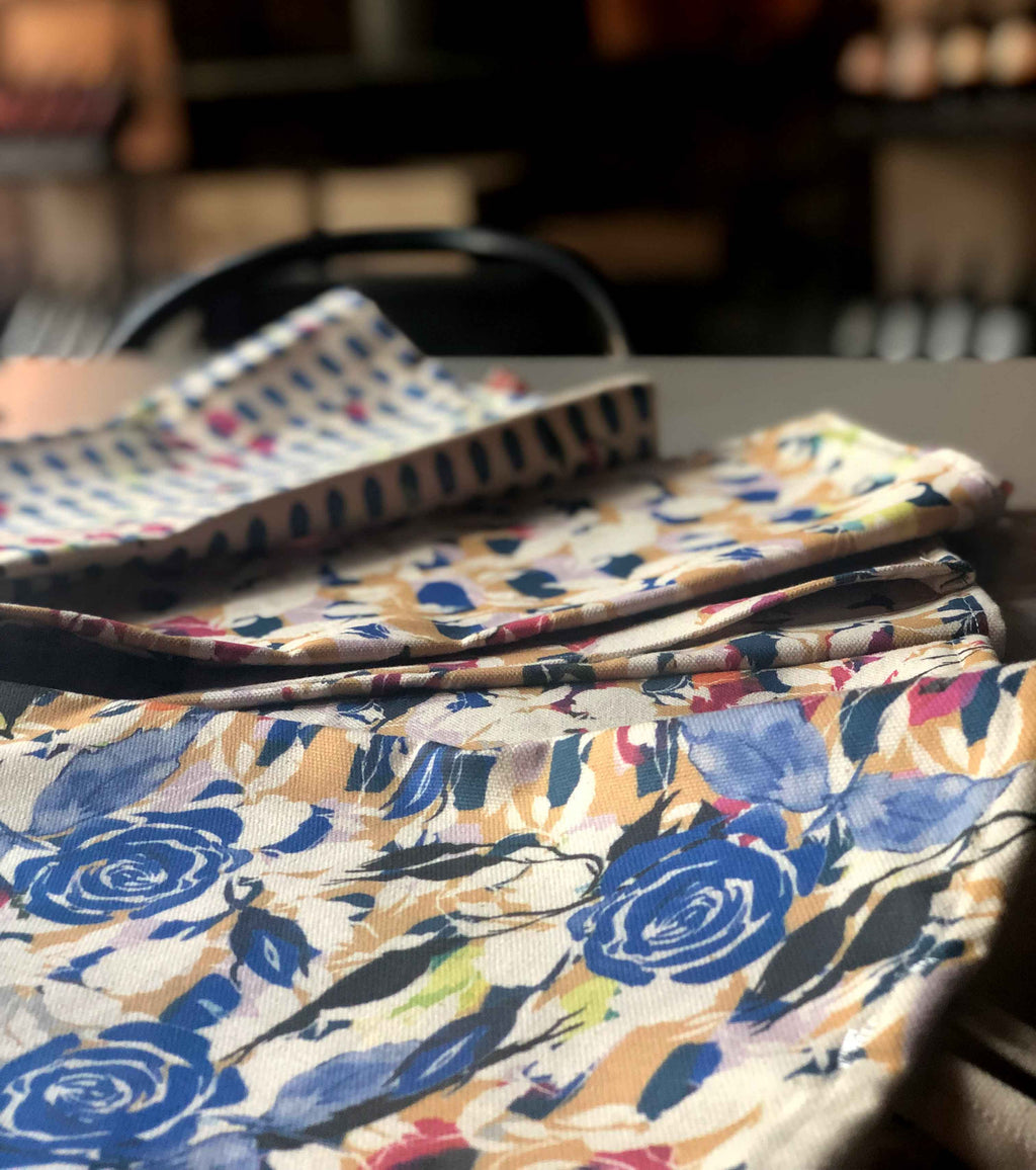 BLUE ROSES | Organic Dish Towel |