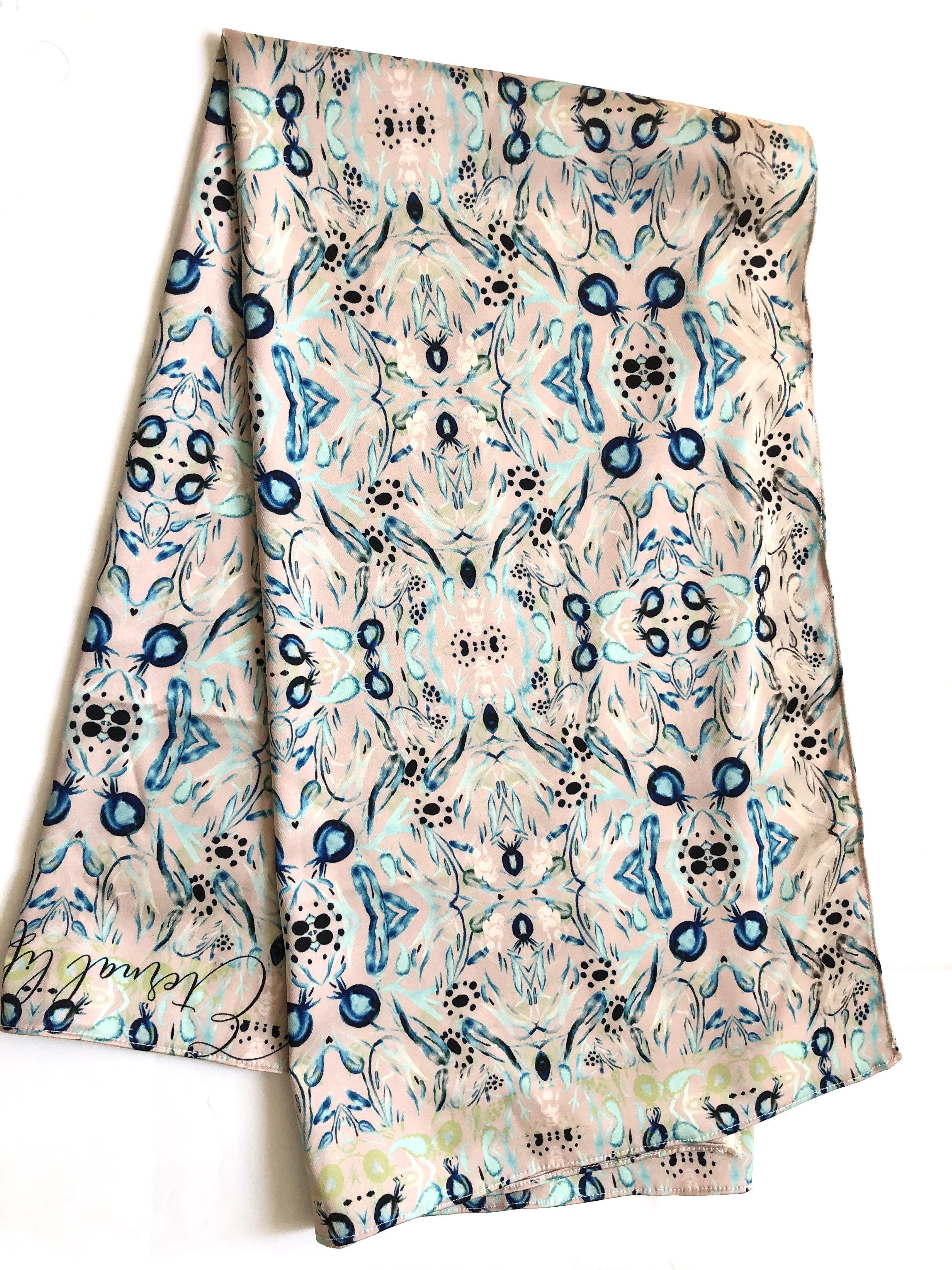 POMEGRANATE BLUE PAISLEY | SCARF & TEXTILE  |