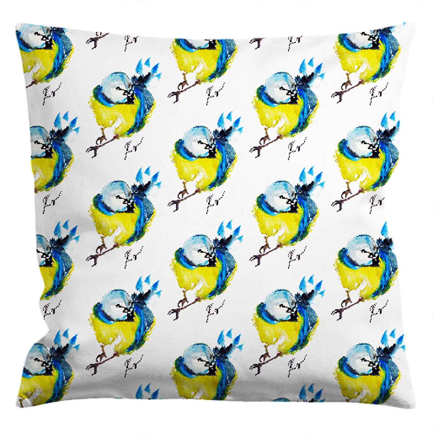 CUSHIONS COVER, THE BLUE BIRD IN THE GARDEN