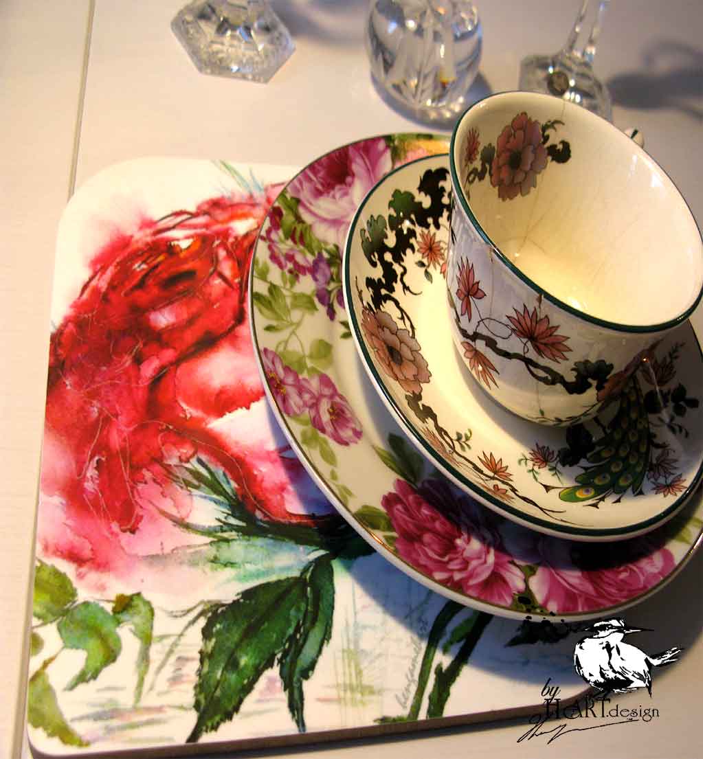 TRIVET, THE ROSE - birch wood