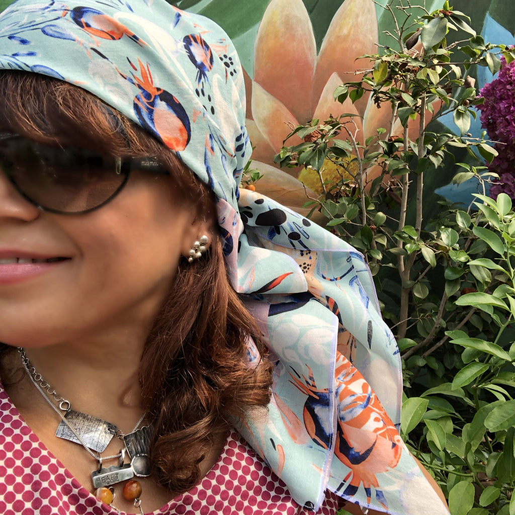 PAISLEY IN ORIENT GARDEN |  SCARF & TEXTILE  |