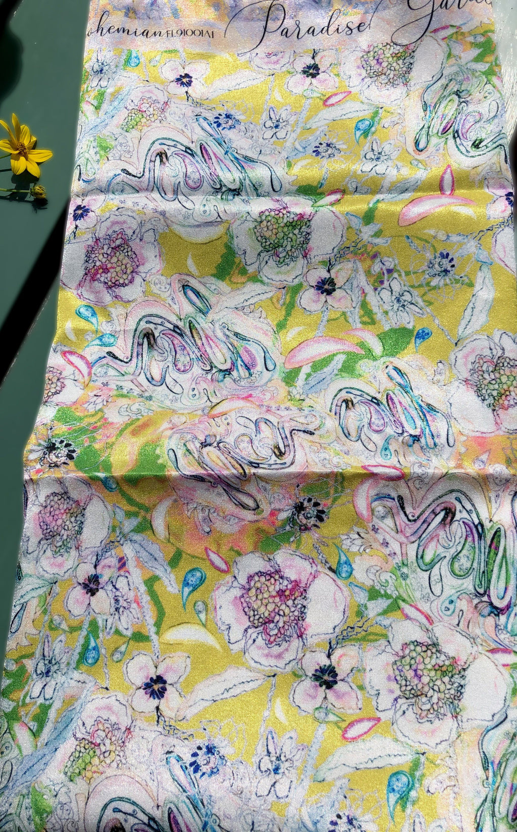 PARADISE GARDEN - YELLOW   | SCARF & TEXTILE  |