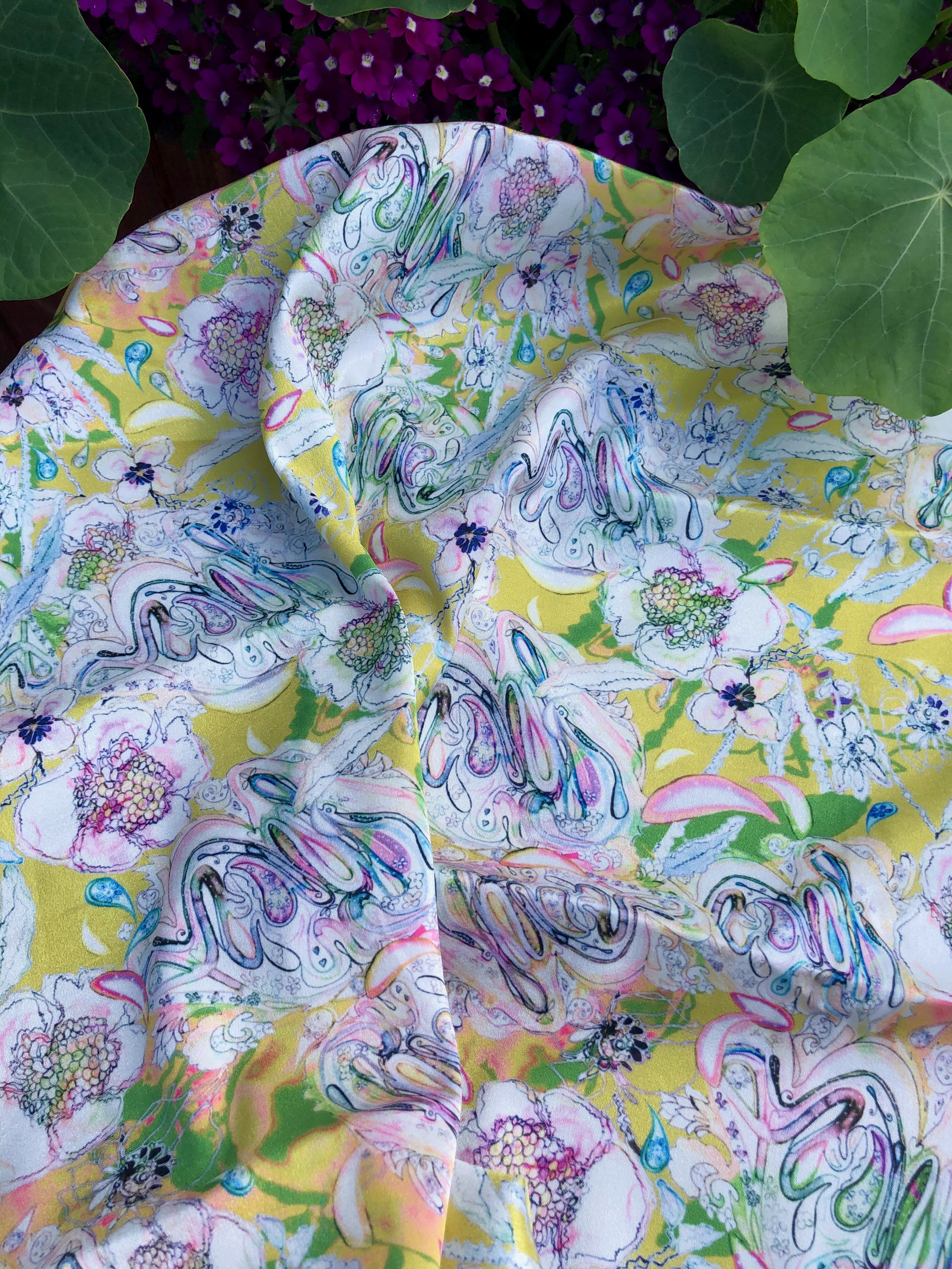 PARADISE GARDEN - YELLOW   | SCARF & TEXTILE  |