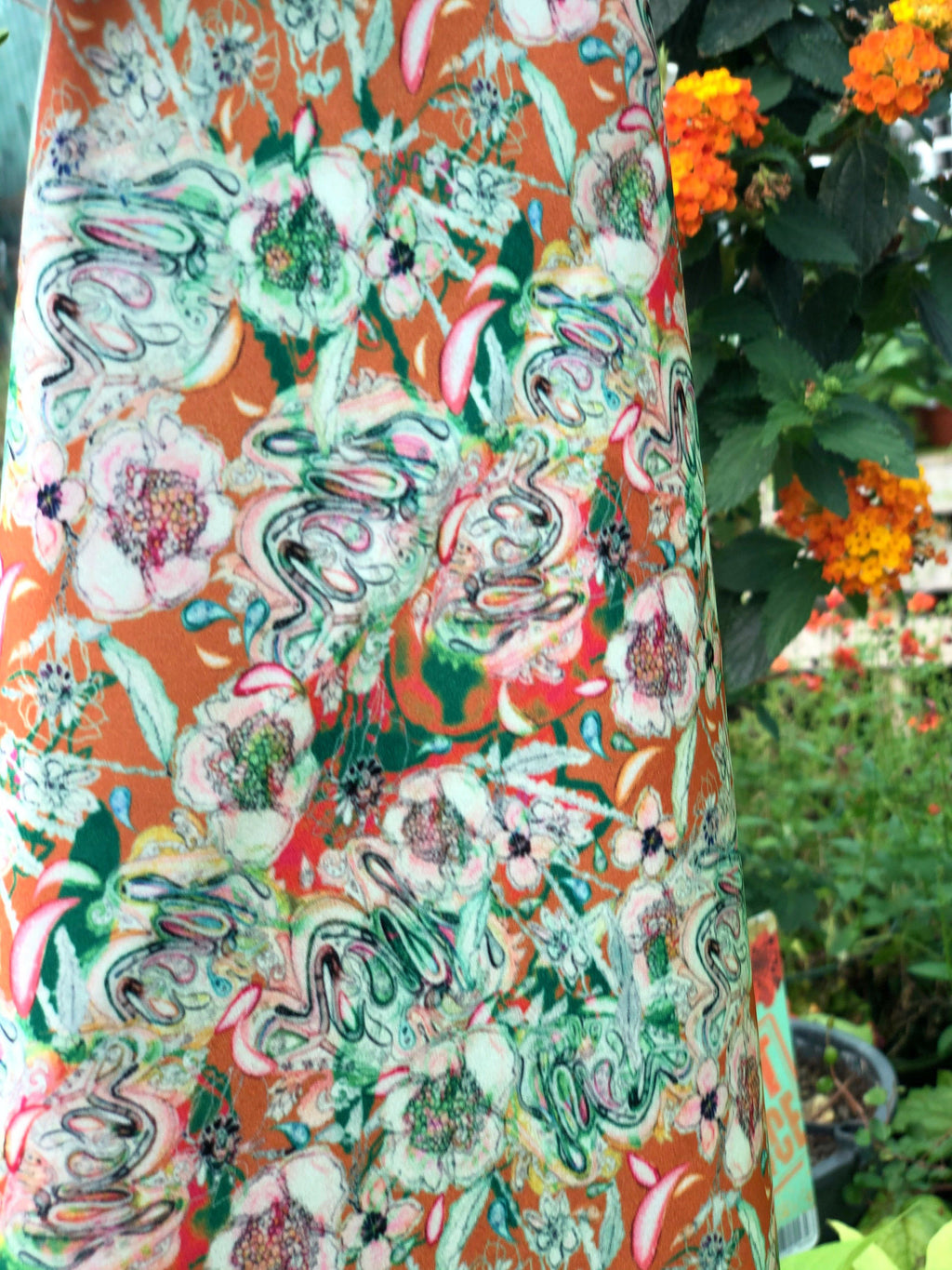 PARADISE GARDEN - ORANGE  | SCARF & TEXTILE  |