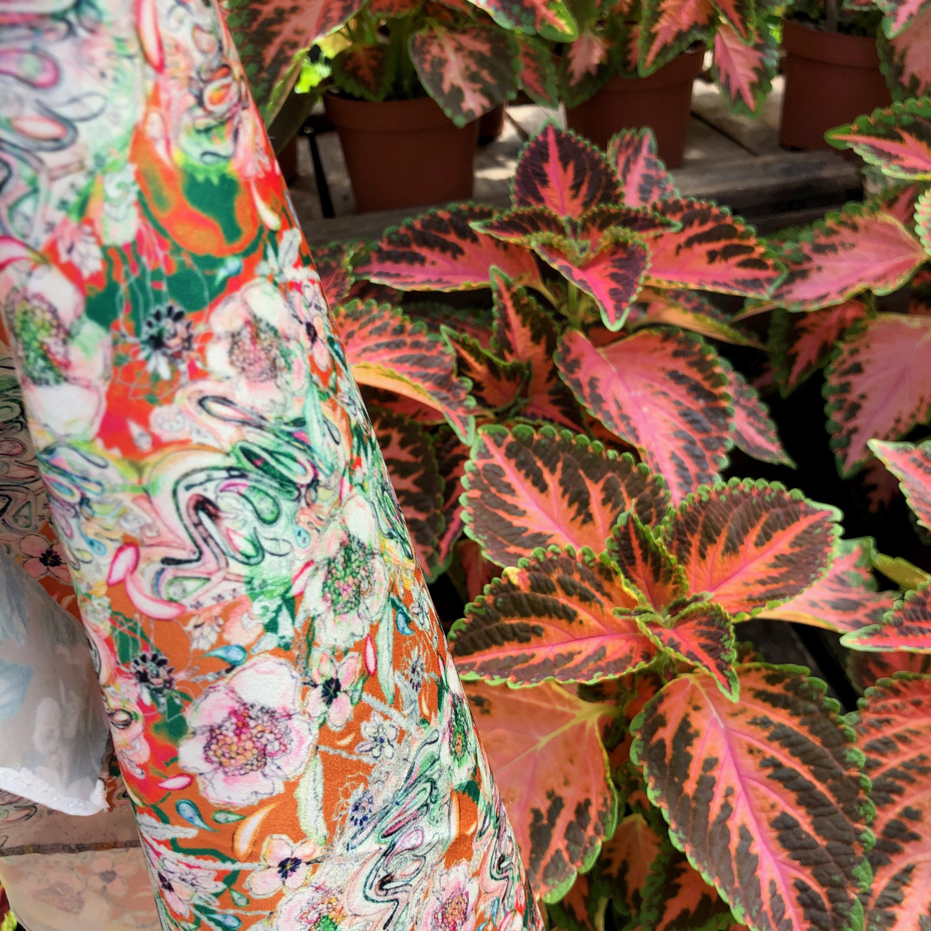 PARADISE GARDEN - ORANGE  | SCARF & TEXTILE  |