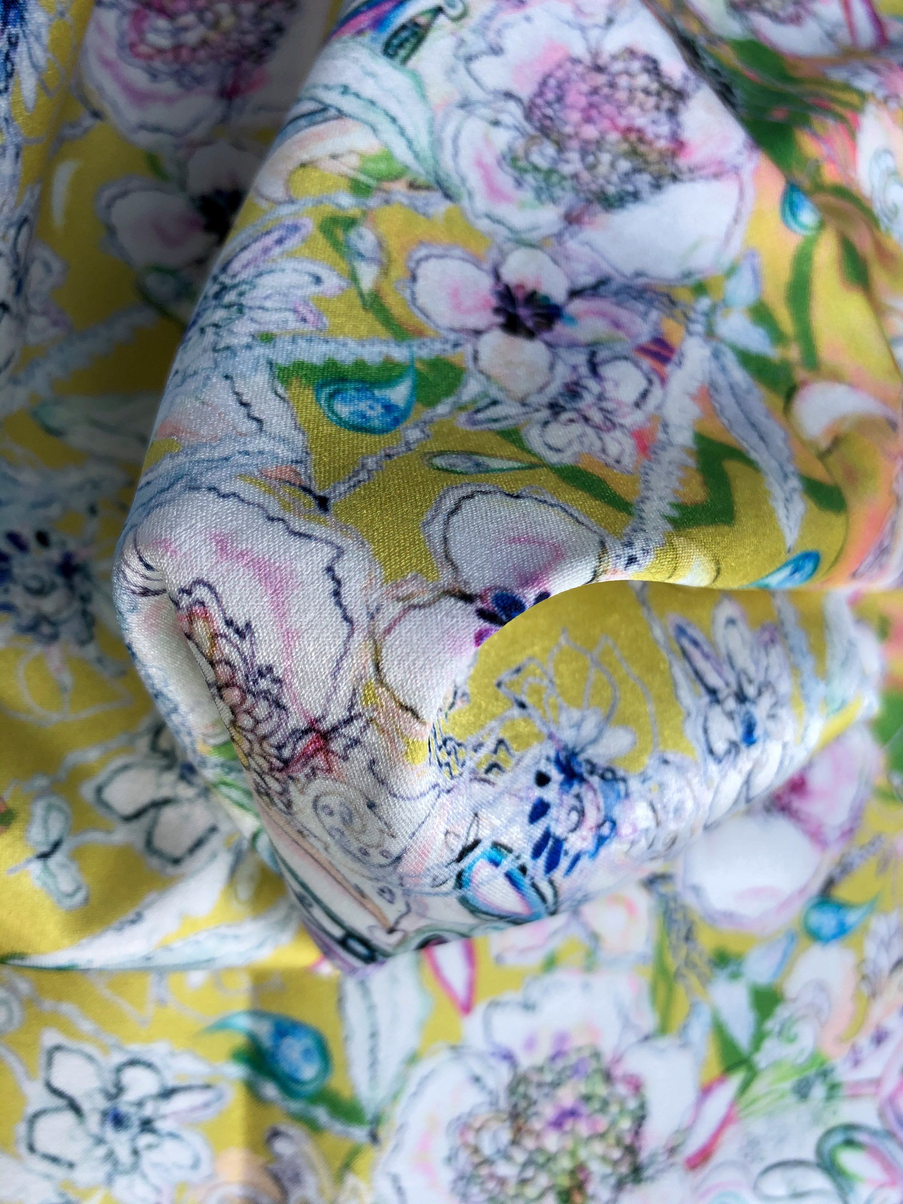 PARADISE GARDEN - YELLOW   | SCARF & TEXTILE  |