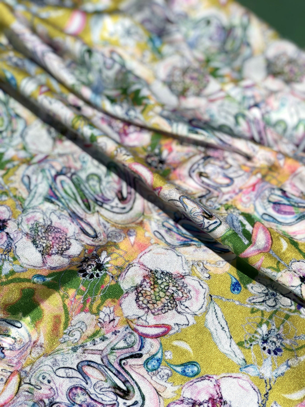 PARADISE GARDEN - YELLOW   | SCARF & TEXTILE  |