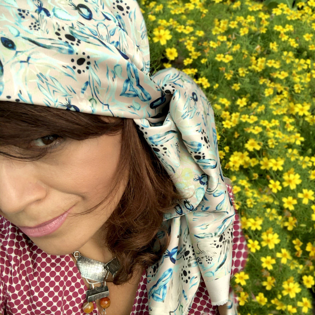 POMEGRANATE BLUE PAISLEY | SCARF & TEXTILE  |