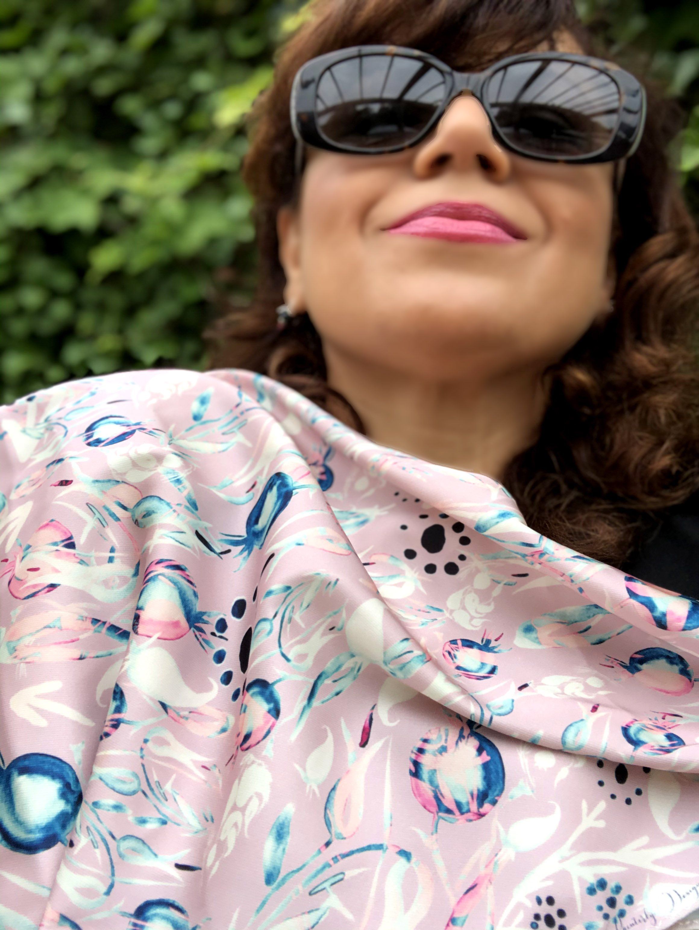 POMEGRANATE BLUE PAISLEY. PINK | SCARF & TEXTILE  |