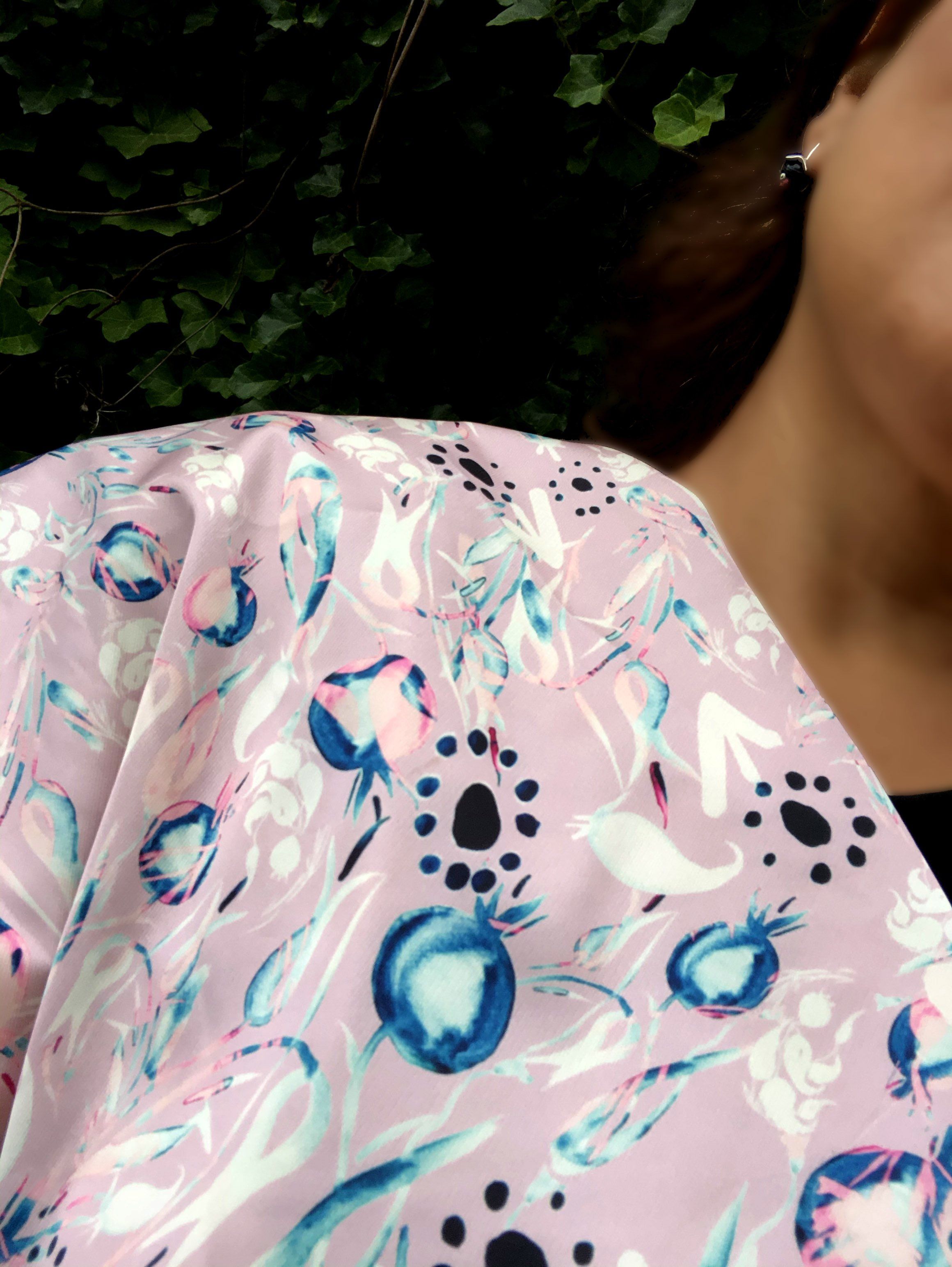 POMEGRANATE BLUE PAISLEY. PINK | SCARF & TEXTILE  |