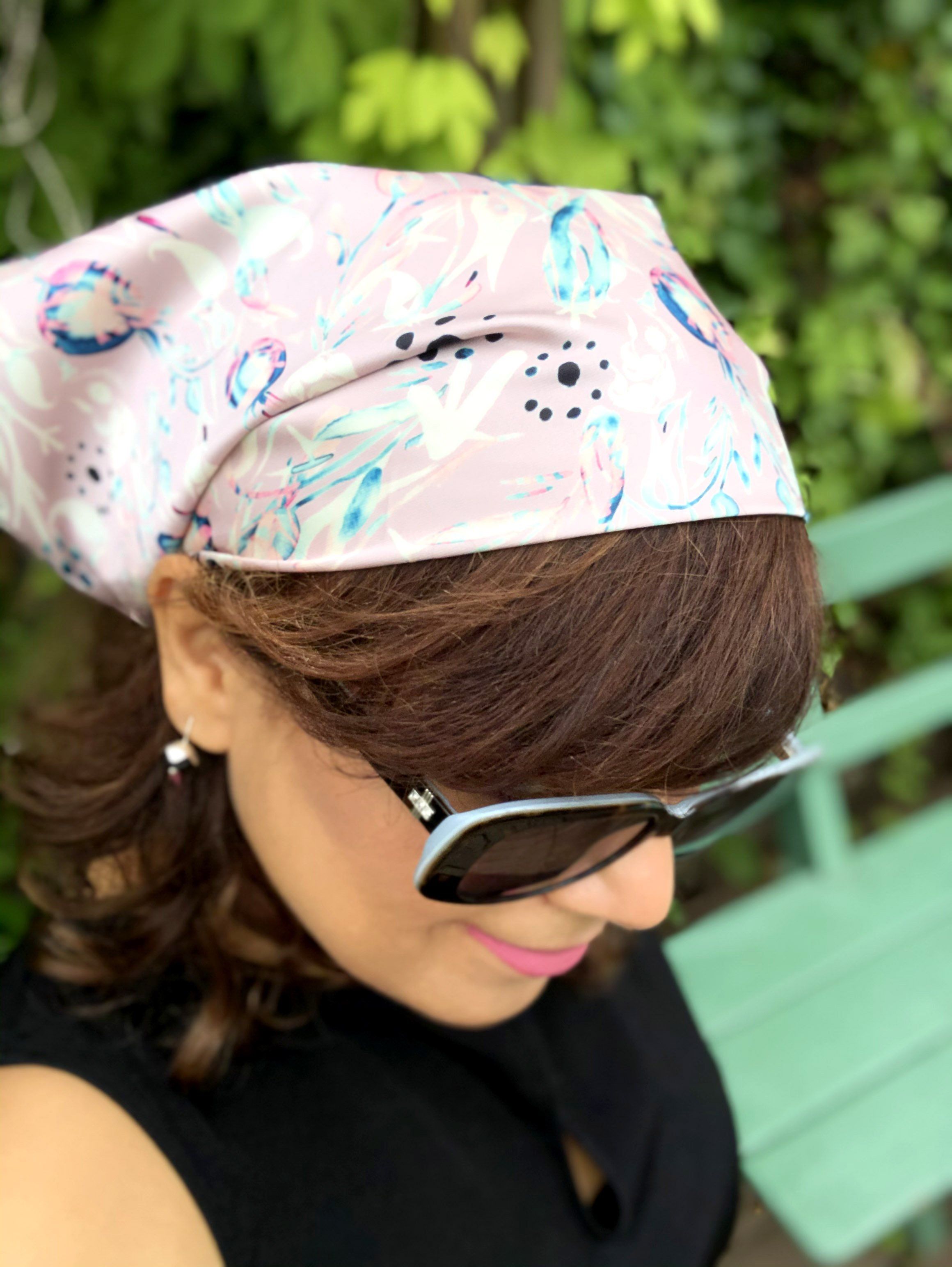POMEGRANATE BLUE PAISLEY. PINK | SCARF & TEXTILE  |