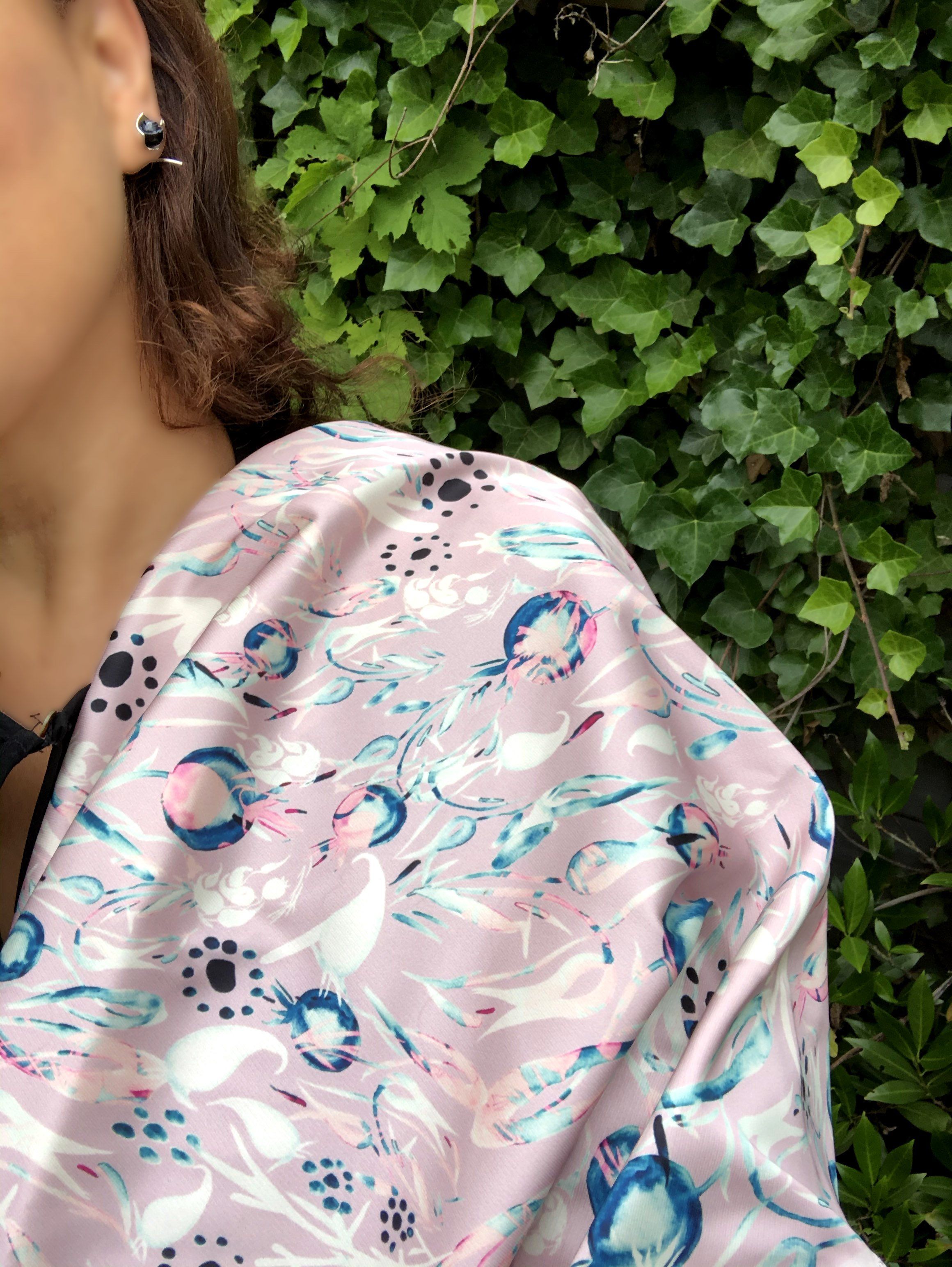 POMEGRANATE BLUE PAISLEY. PINK | SCARF & TEXTILE  |