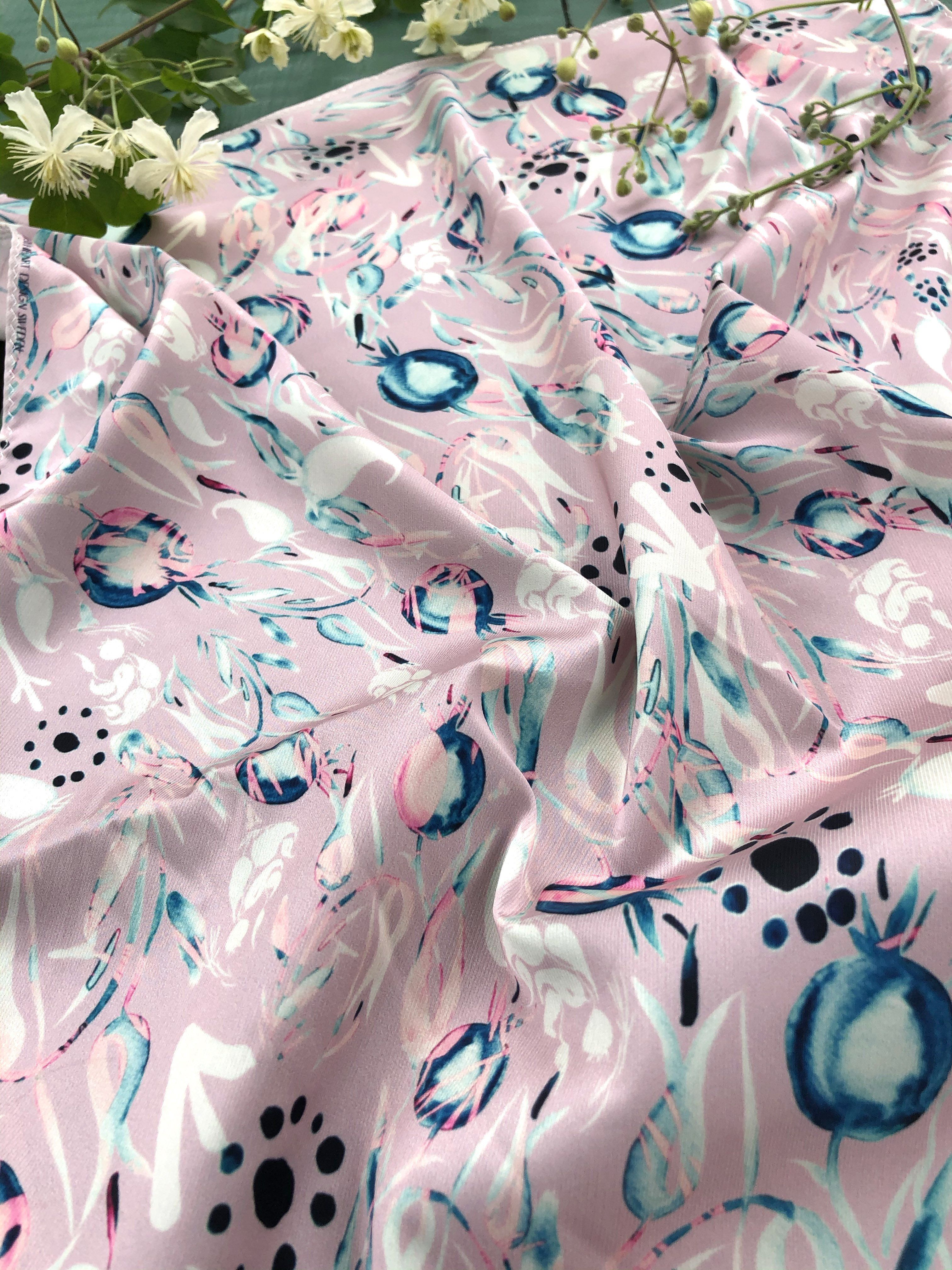 POMEGRANATE BLUE PAISLEY. PINK | SCARF & TEXTILE  |