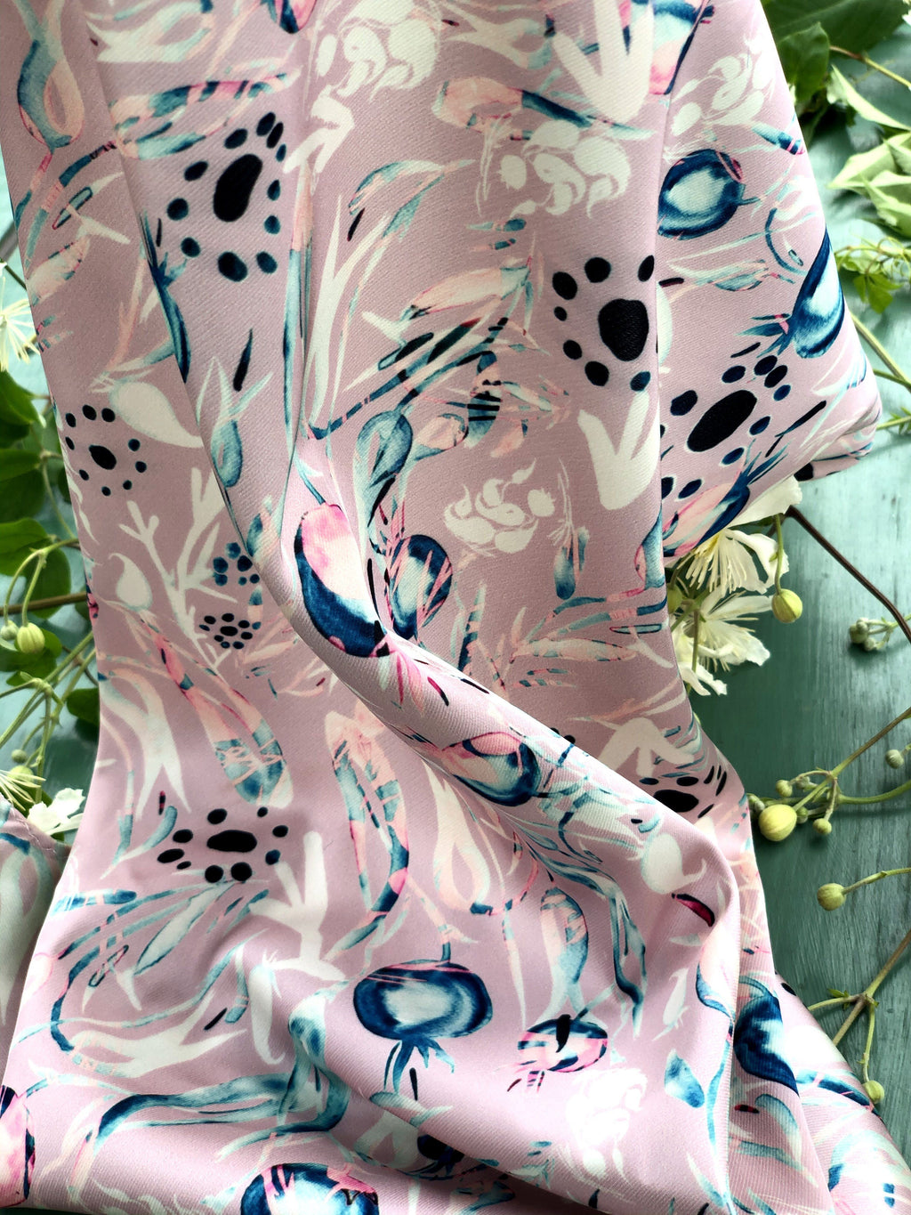 POMEGRANATE BLUE PAISLEY. PINK | SCARF & TEXTILE  |