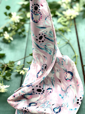 Open image in slideshow, POMEGRANATE BLUE PAISLEY. PINK | SCARF &amp; TEXTILE  |

