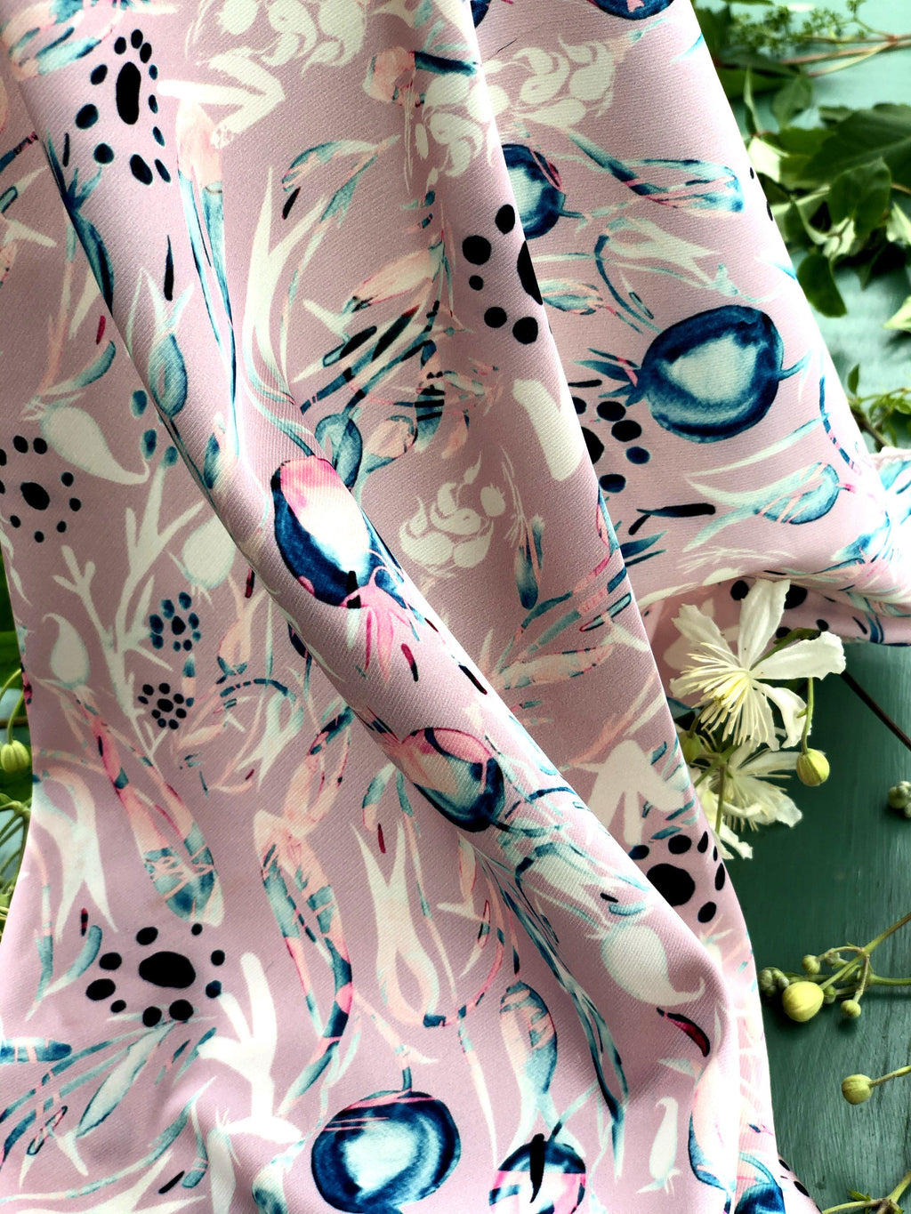 POMEGRANATE BLUE PAISLEY. PINK | SCARF & TEXTILE  |