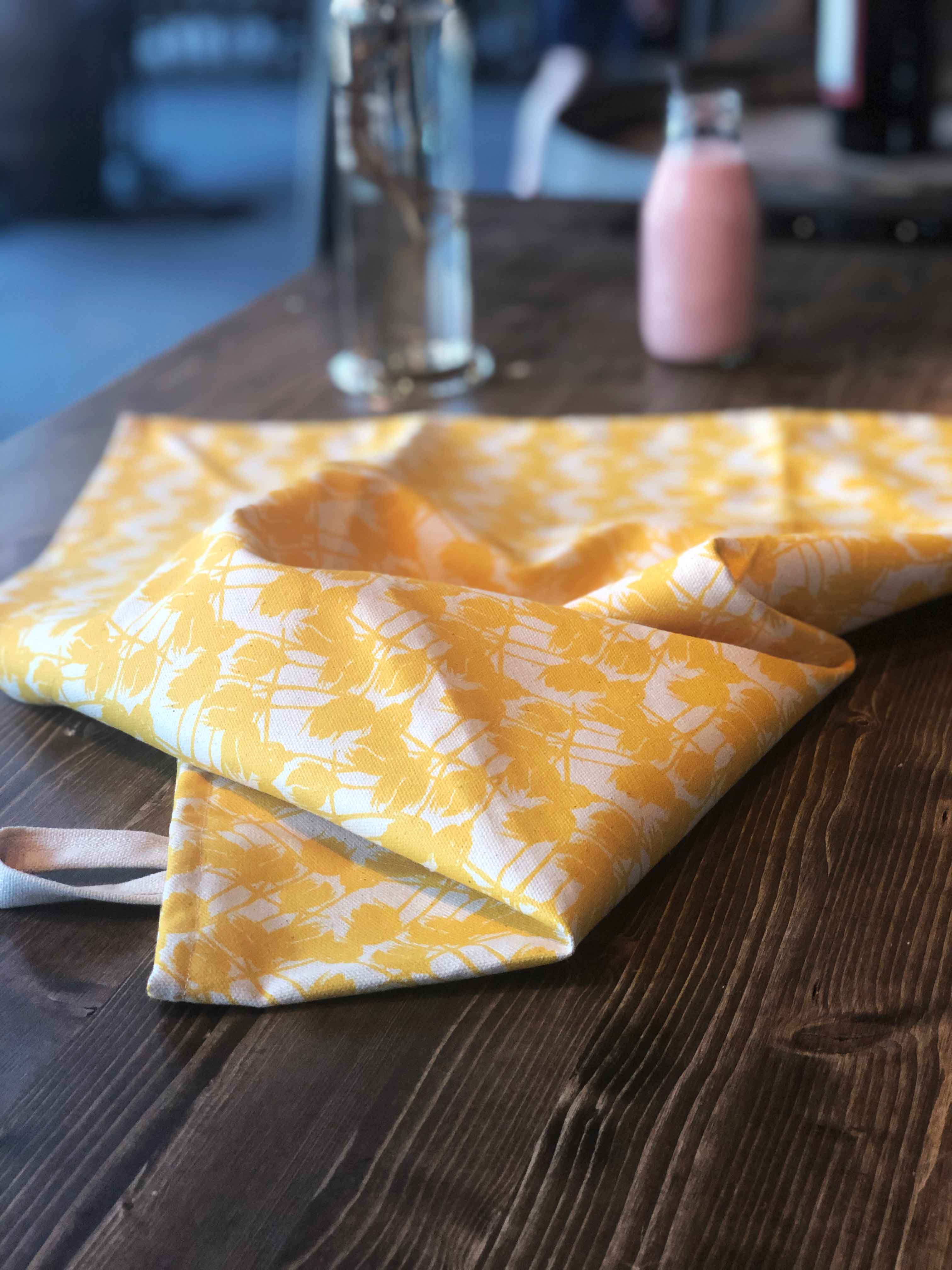 YELLOW ROSES | Organic Dish towel |