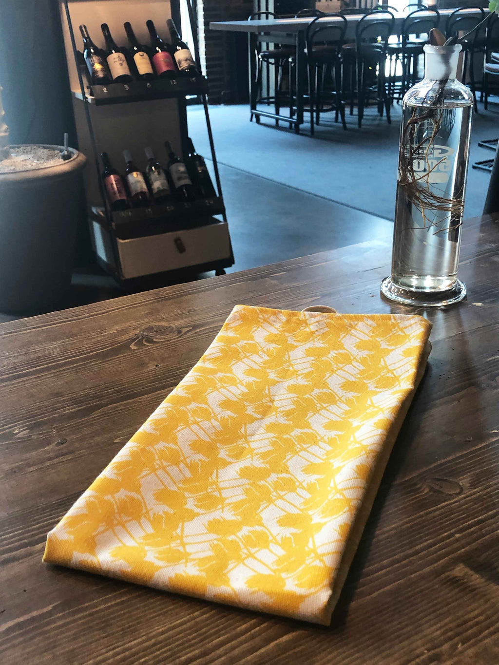 YELLOW ROSES | Organic Dish towel |