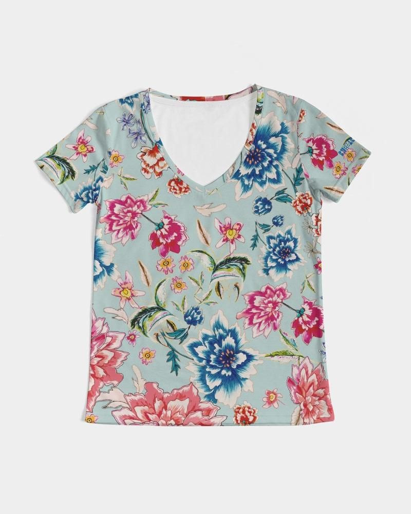 AMORE BLUE Women's V-Neck Tee