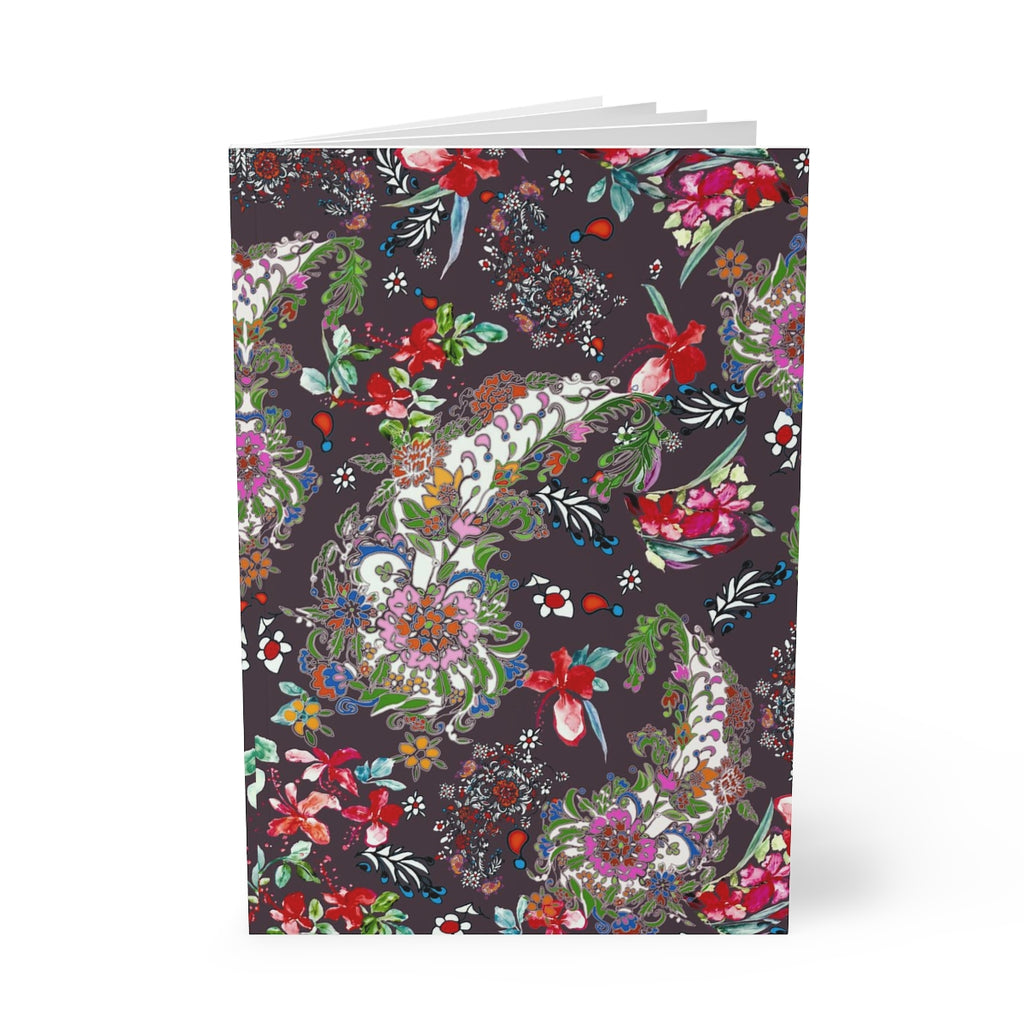 BLACK PASLEY FLOWERS, ISFAHAN | Softcover Notebook, A5 |