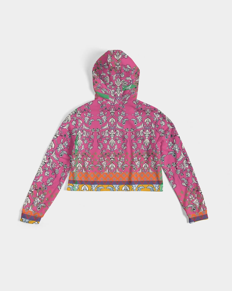 MIRACULOUS FLOWERS -PINK || Women's Cropped Hoodie