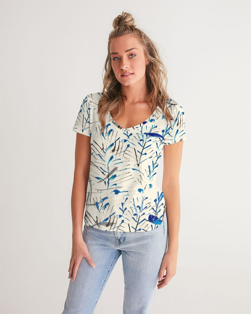 MOONLIGHT BRANCH  Women's V-Neck Tee