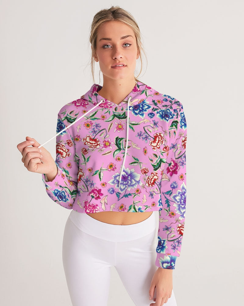 AMORE PINK Women's Cropped Hoodie