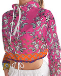 MIRACULOUS FLOWERS -PINK || Women's Cropped Windbreaker