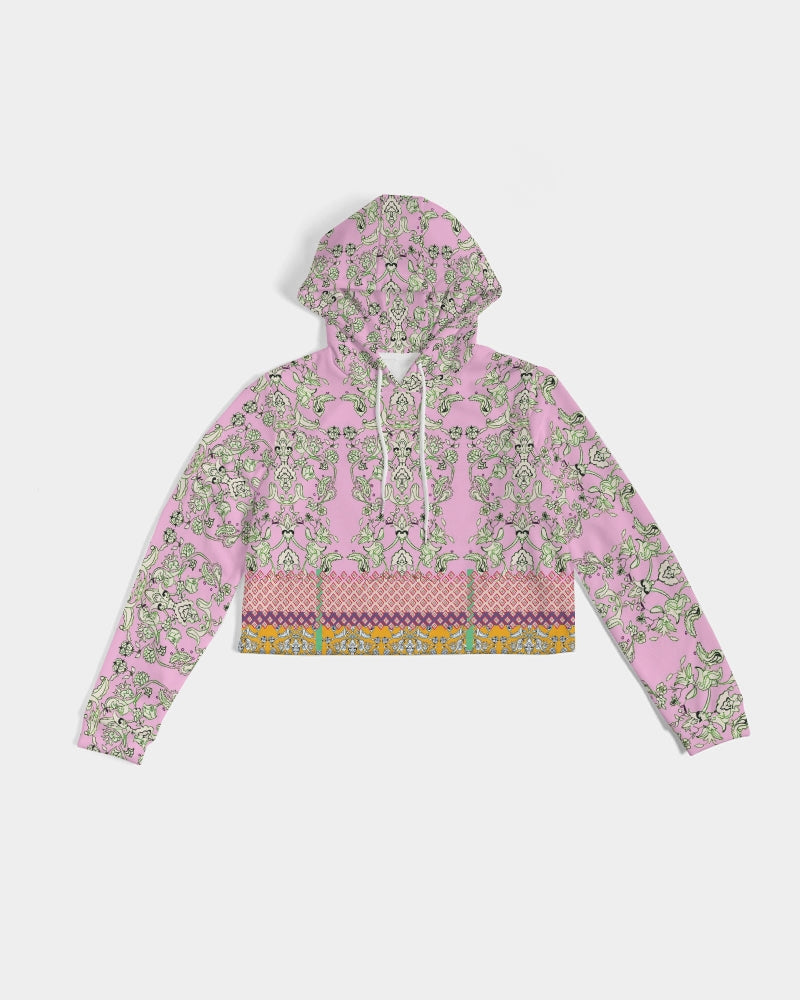 MIRACULOUS FLOWERS -PINK || Women's Cropped Hoodie