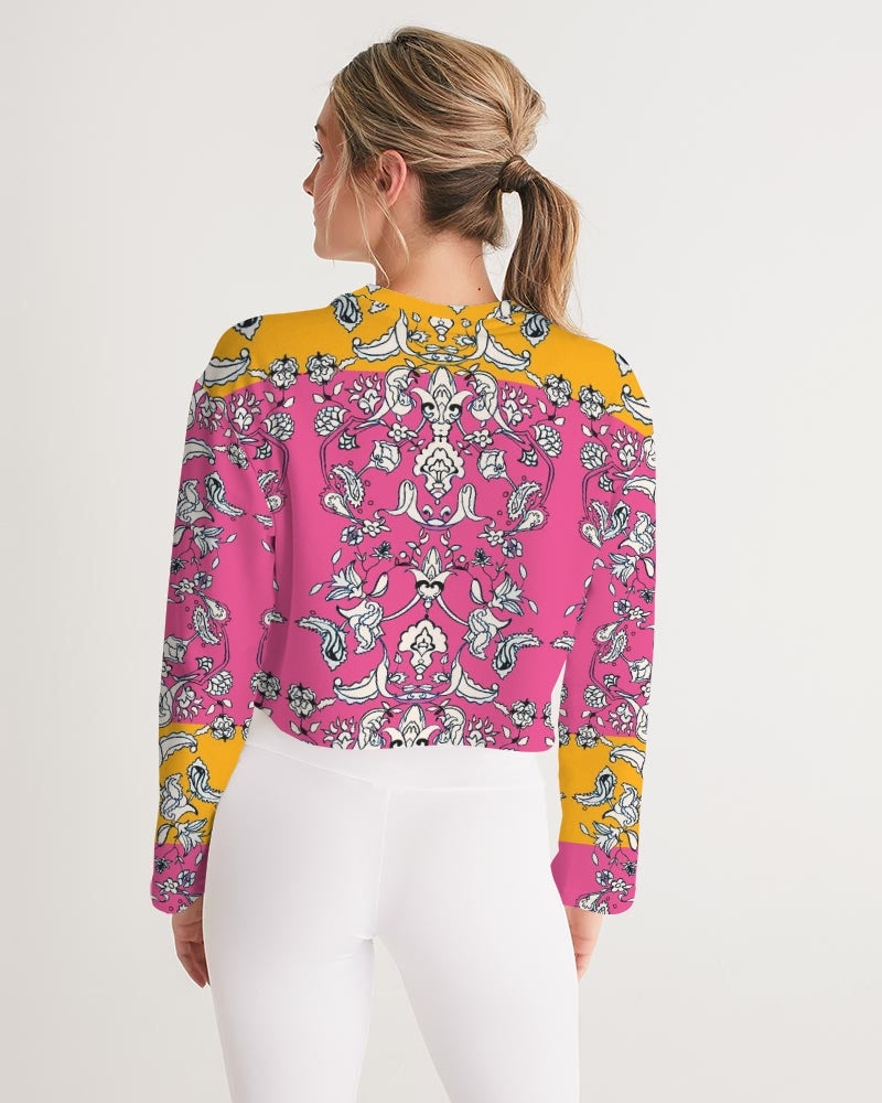 MIRACULOUS FLOWERS -PINK || Women's Cropped Sweatshirt