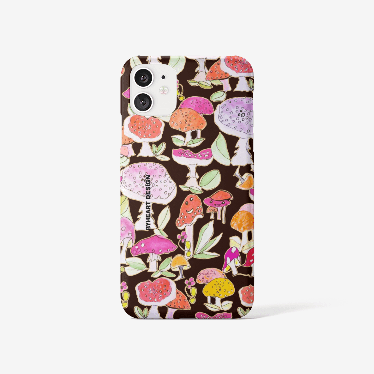 iPhone 11 case ||  MUSHROOMS THE WINTER SUN || BLACK ||