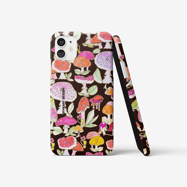 iPhone 11 case ||  MUSHROOMS THE WINTER SUN || BLACK ||
