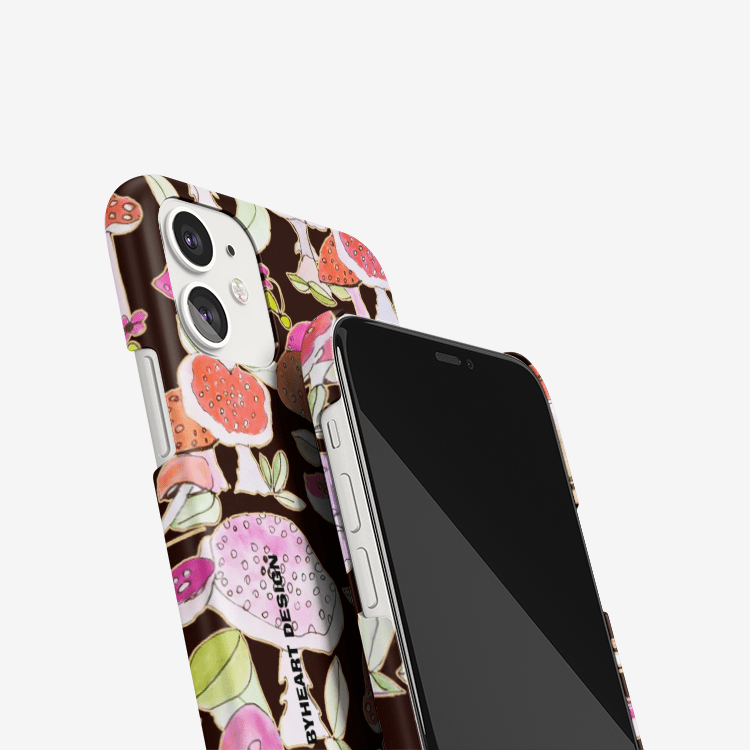 iPhone 11 case ||  MUSHROOMS THE WINTER SUN || BLACK ||