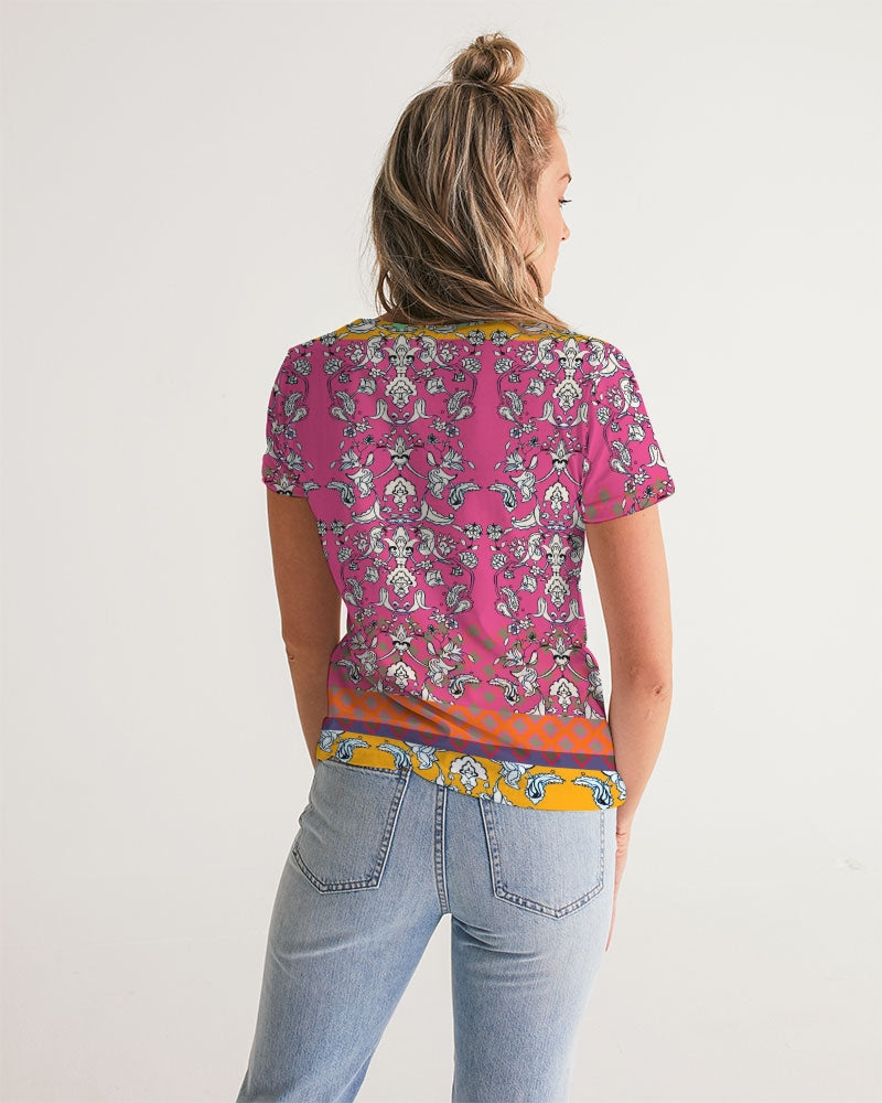 MIRACULOUS FLOWERS -PINK || Women's V-Neck Tee