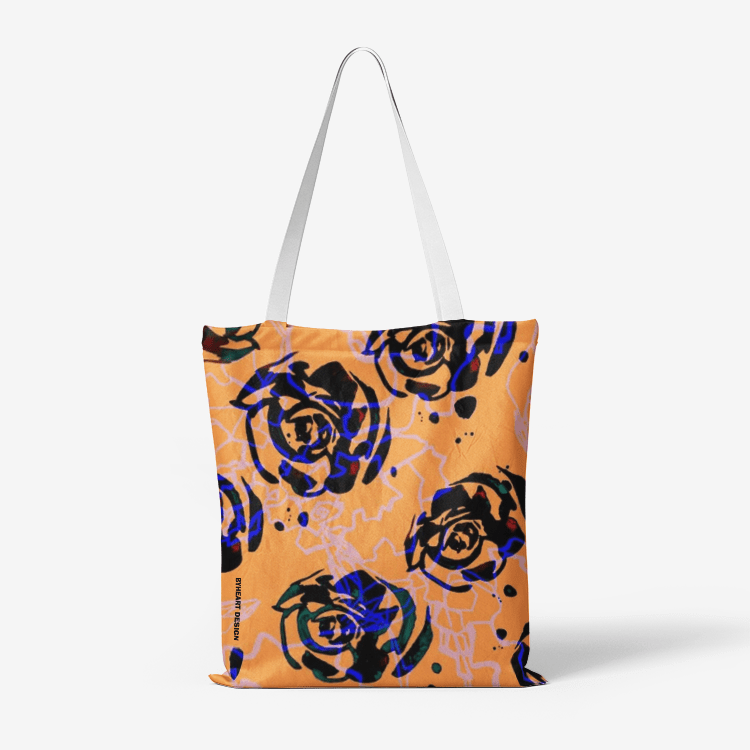 Heavy Duty and Strong Natural Canvas Tote Bags || ORANGE ROSES ||