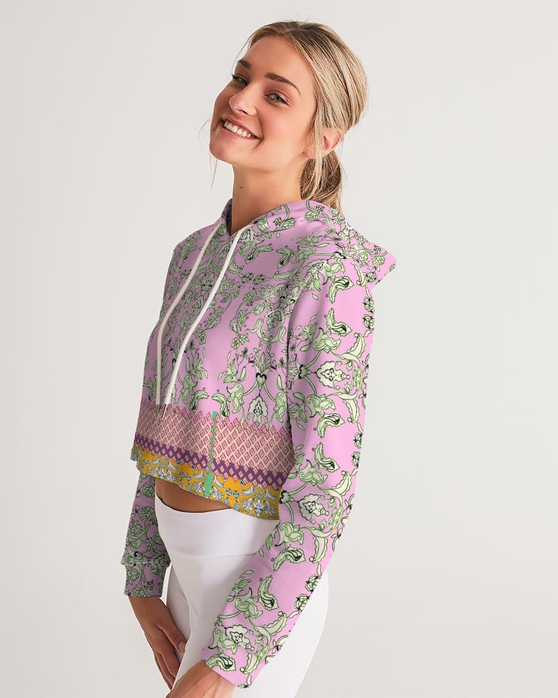 MIRACULOUS FLOWERS -PINK || Women's Cropped Hoodie