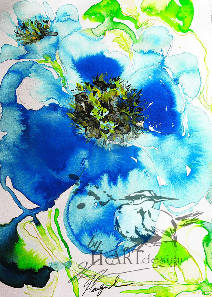 FLORAL ART BLUE POPPY